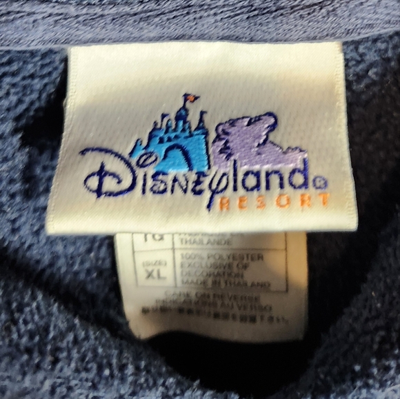 Disney Disneyland Resort Fleece Navy Draw String Waist Hoodie Sweater Mickey - Picture 5 of 7